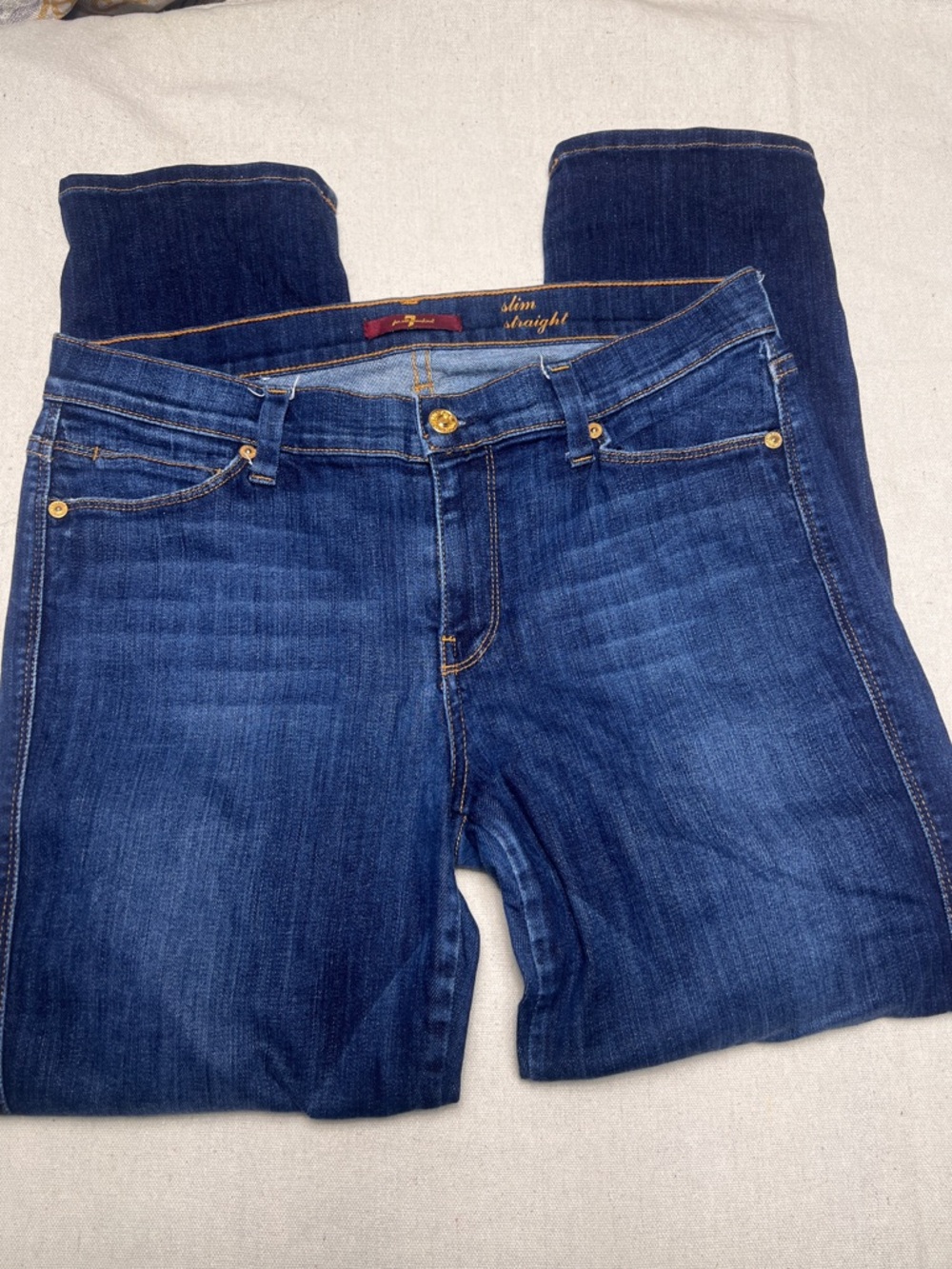 7 For All Mankind Slim Straight Ankle Jeans - Size 31